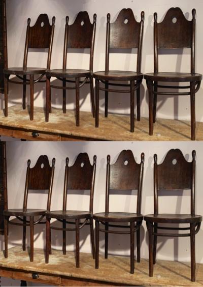  J J Kohn J J Kohn rarest neo gothic set of 8 dinning chairs