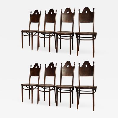  J J Kohn J J Kohn rarest neo gothic set of 8 dinning chairs