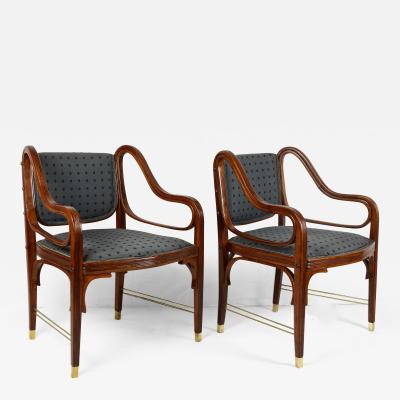  J J Kohn Pair Of Art Nouveau Armchairs by Otto Wagner for J J Kohn Austria ca 1904