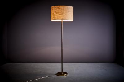  J T Kalmar Kalmar Lighting 1 of 2 Kalmar Leuchten Leather Wrapped solid Brass floor lamp Austria 1960s