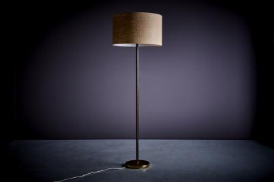  J T Kalmar Kalmar Lighting 1 of 2 Kalmar Leuchten Leather Wrapped solid Brass floor lamp Austria 1960s