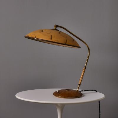  J T Kalmar Kalmar Lighting 1960s Sculptural Brass and Wood Table Lamp Attributed to J T Kalmar