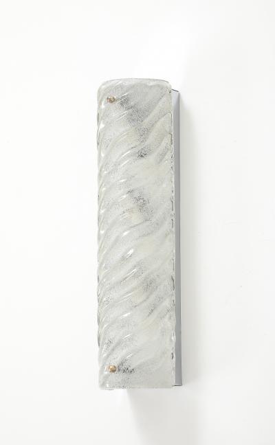  J T Kalmar Kalmar Lighting 1970s Rectangular Ice Glass wall Light by Kalmar