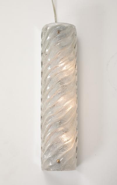  J T Kalmar Kalmar Lighting 1970s Rectangular Ice Glass wall Light by Kalmar