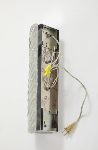  J T Kalmar Kalmar Lighting 1970s Rectangular Ice Glass wall Light by Kalmar