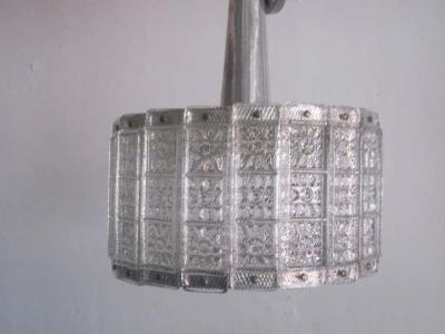  J T Kalmar Kalmar Lighting Austrian Mid Century Modern Glass Pendant Flush Mount Attributed to J T Kalmar