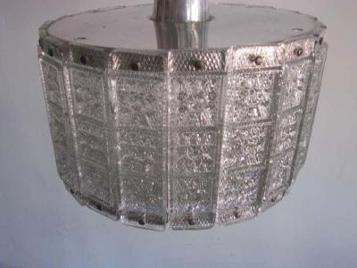  J T Kalmar Kalmar Lighting Austrian Mid Century Modern Glass Pendant Flush Mount Attributed to J T Kalmar