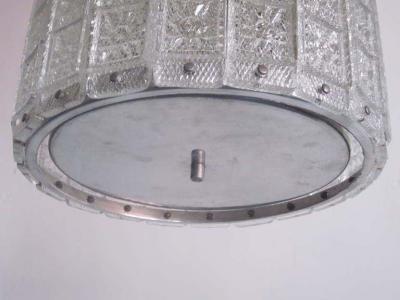  J T Kalmar Kalmar Lighting Austrian Mid Century Modern Glass Pendant Flush Mount Attributed to J T Kalmar