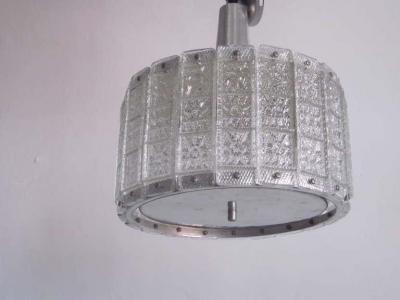  J T Kalmar Kalmar Lighting Austrian Mid Century Modern Glass Pendant Flush Mount Attributed to J T Kalmar