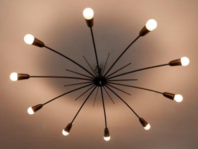  J T Kalmar Kalmar Lighting Gigantic Sputnik Chandelier or Ceiling Light SUN by J T Kalmar Austria 1950s