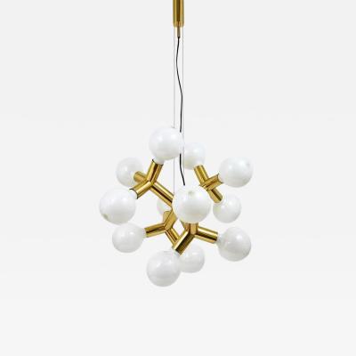  J T Kalmar Kalmar Lighting J T Kalmar Atomic Sputnik Chandelier Space Age Ceiling Lamp Brass 1960s