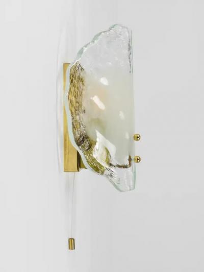  J T Kalmar Kalmar Lighting J T Kalmar Brass Murano Glass Petal Sconce Wall Light Vienna 1970s