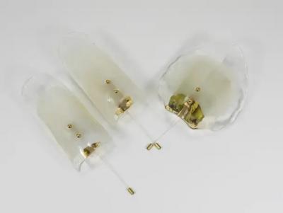  J T Kalmar Kalmar Lighting J T Kalmar Brass Murano Glass Petal Sconce Wall Light Vienna 1970s