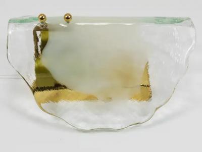  J T Kalmar Kalmar Lighting J T Kalmar Brass Murano Glass Petal Sconce Wall Light Vienna 1970s