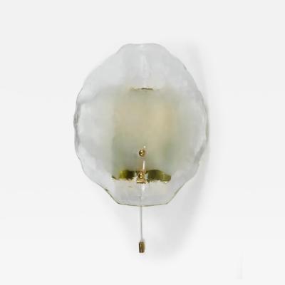  J T Kalmar Kalmar Lighting J T Kalmar Brass Murano Glass Petal Sconce Wall Light Vienna 1970s