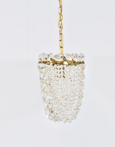  J T Kalmar Kalmar Lighting J T Kalmar Josef Frank 58 Zeppelin Crystal and Brass Chandelier Vienna 1950s