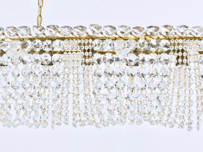  J T Kalmar Kalmar Lighting J T Kalmar Josef Frank 58 Zeppelin Crystal and Brass Chandelier Vienna 1950s