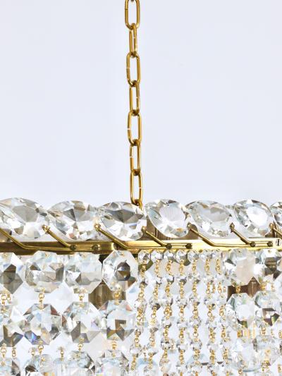  J T Kalmar Kalmar Lighting J T Kalmar Josef Frank 58 Zeppelin Crystal and Brass Chandelier Vienna 1950s
