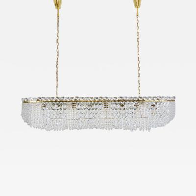  J T Kalmar Kalmar Lighting J T Kalmar Josef Frank 58 Zeppelin Crystal and Brass Chandelier Vienna 1950s