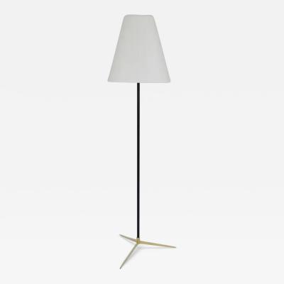  J T Kalmar Kalmar Lighting J T Kalmar Micheline Mid Century Floor Lamp Brass Tripod Base Austria 1950s