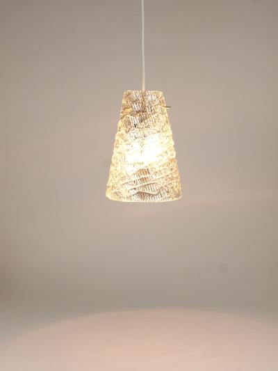  J T Kalmar Kalmar Lighting J T Kalmar Mid Century Textured Glass Brass Pendant Lamp Austria 1950s