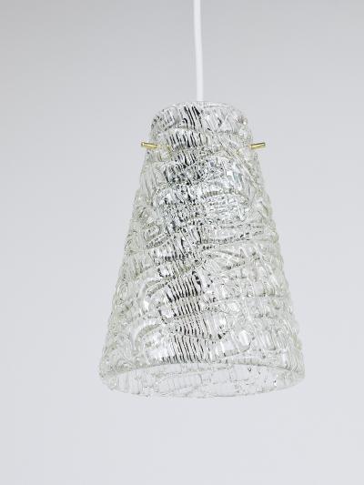  J T Kalmar Kalmar Lighting J T Kalmar Mid Century Textured Glass Brass Pendant Lamp Austria 1950s