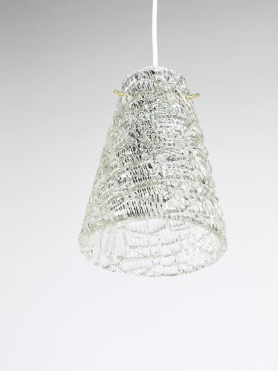  J T Kalmar Kalmar Lighting J T Kalmar Mid Century Textured Glass Brass Pendant Lamp Austria 1950s