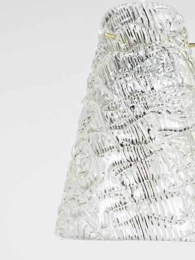  J T Kalmar Kalmar Lighting J T Kalmar Mid Century Textured Glass Brass Pendant Lamp Austria 1950s