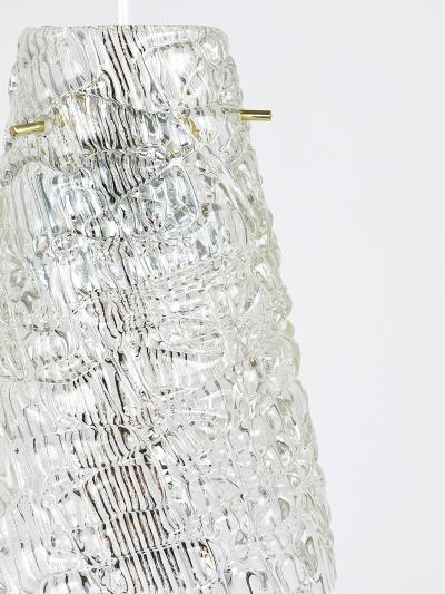  J T Kalmar Kalmar Lighting J T Kalmar Mid Century Textured Glass Brass Pendant Lamp Austria 1950s