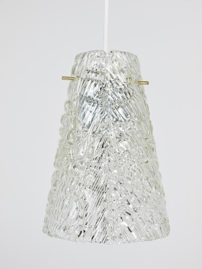  J T Kalmar Kalmar Lighting J T Kalmar Mid Century Textured Glass Brass Pendant Lamp Austria 1950s