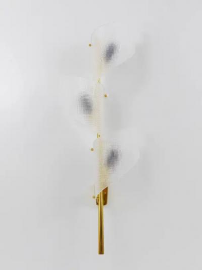  J T Kalmar Kalmar Lighting J T Kalmar Two Pairs of Large Floral Auguri Brass Sconces Austria 1950s