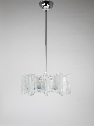  J T Kalmar Kalmar Lighting J T Kalmar Vienna Ice Glass Star Chandelier Austria 1960s