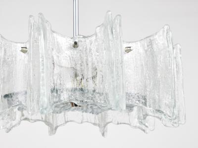  J T Kalmar Kalmar Lighting J T Kalmar Vienna Ice Glass Star Chandelier Austria 1960s