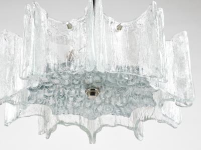  J T Kalmar Kalmar Lighting J T Kalmar Vienna Ice Glass Star Chandelier Austria 1960s