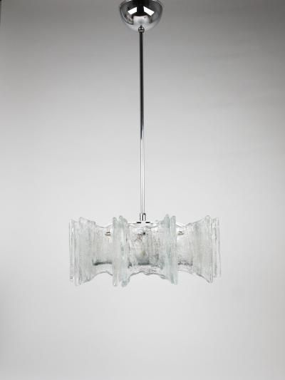  J T Kalmar Kalmar Lighting J T Kalmar Vienna Ice Glass Star Chandelier Austria 1960s