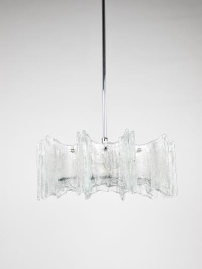  J T Kalmar Kalmar Lighting J T Kalmar Vienna Ice Glass Star Chandelier Austria 1960s