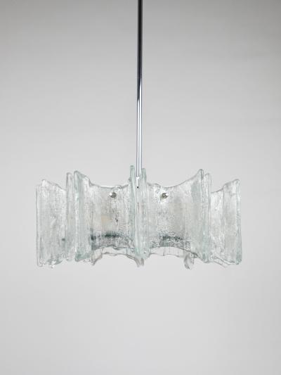  J T Kalmar Kalmar Lighting J T Kalmar Vienna Ice Glass Star Chandelier Austria 1960s