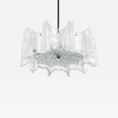  J T Kalmar Kalmar Lighting J T Kalmar Vienna Ice Glass Star Chandelier Austria 1960s