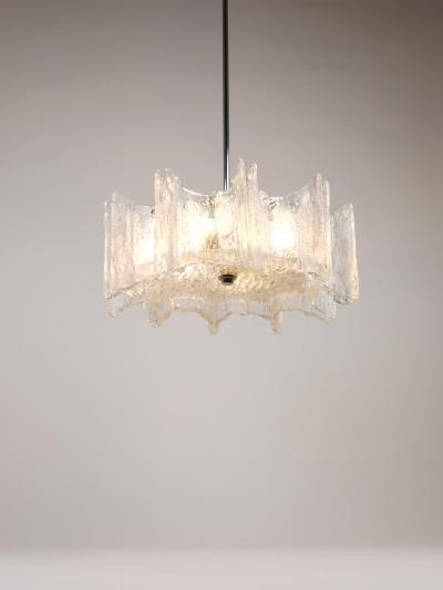  J T Kalmar Kalmar Lighting J T Kalmar Vienna Ice Glass Star Chandelier Austria 1960s