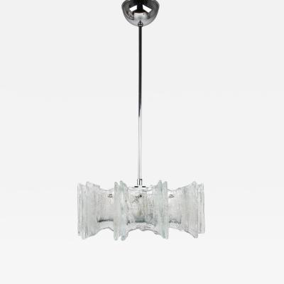  J T Kalmar Kalmar Lighting J T Kalmar Vienna Ice Glass Star Chandelier Austria 1960s