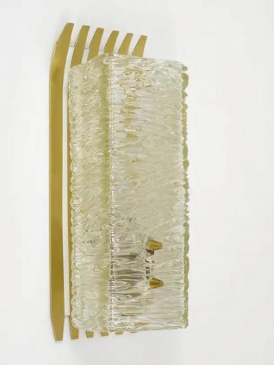  J T Kalmar Kalmar Lighting J T Kalmar Vienna Pair of Unusual Brass Glass Sconces Austria 1950s