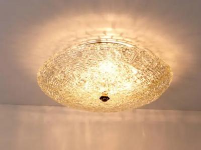  J T Kalmar Kalmar Lighting J T Kalmar Vienna Round Mid Century Flush Mount Ceiling Lamp Austria 1960s