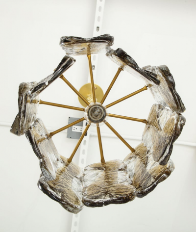  J T Kalmar Kalmar Lighting Kalmar Clear Amber Glass Chandelier 