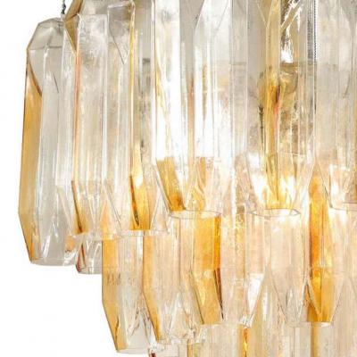  J T Kalmar Kalmar Lighting Kalmar Franken Clear and Amber Shaped Glass Chandelier