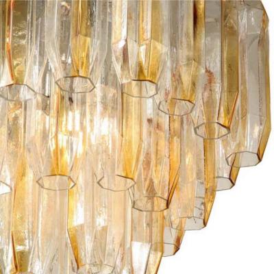  J T Kalmar Kalmar Lighting Kalmar Franken Clear and Amber Shaped Glass Chandelier