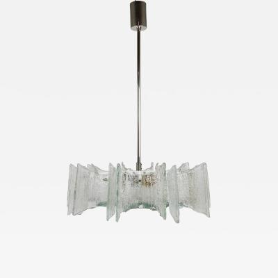  J T Kalmar Kalmar Lighting Kalmar Frosted Glass Midcentury Star Chandelier Austria 1960s
