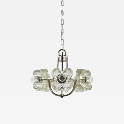  J T Kalmar Kalmar Lighting Kalmar Style Crystal Glass Flower Pendant Chandelier by Sische Germany 1970s
