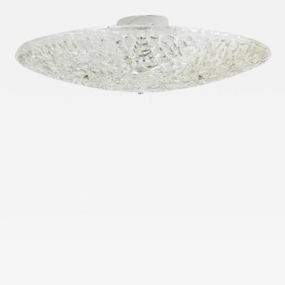 J T Kalmar Kalmar Lighting Large Round J T Kalmar Mid Century Textured Glass Flush Mount Austria 1960s