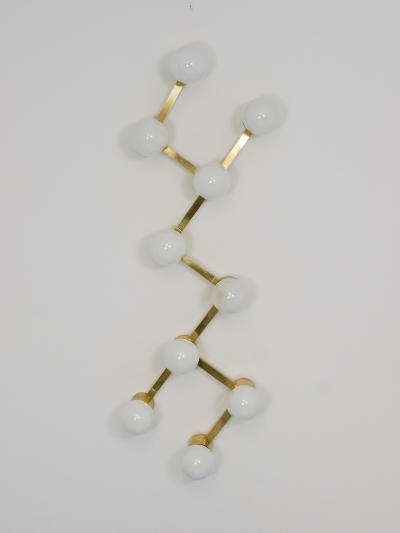  J T Kalmar Kalmar Lighting Large Sciolari Style ZigZag Brass Ceiling Lamp Wall Light Austria 1970s