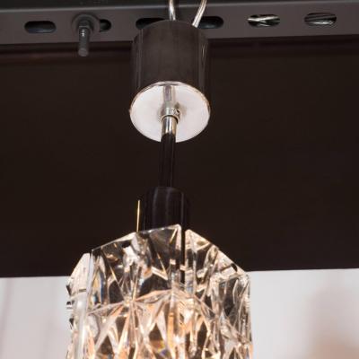  J T Kalmar Kalmar Lighting Mid Century Modern Etched Glass Pendant by J T Kalmar